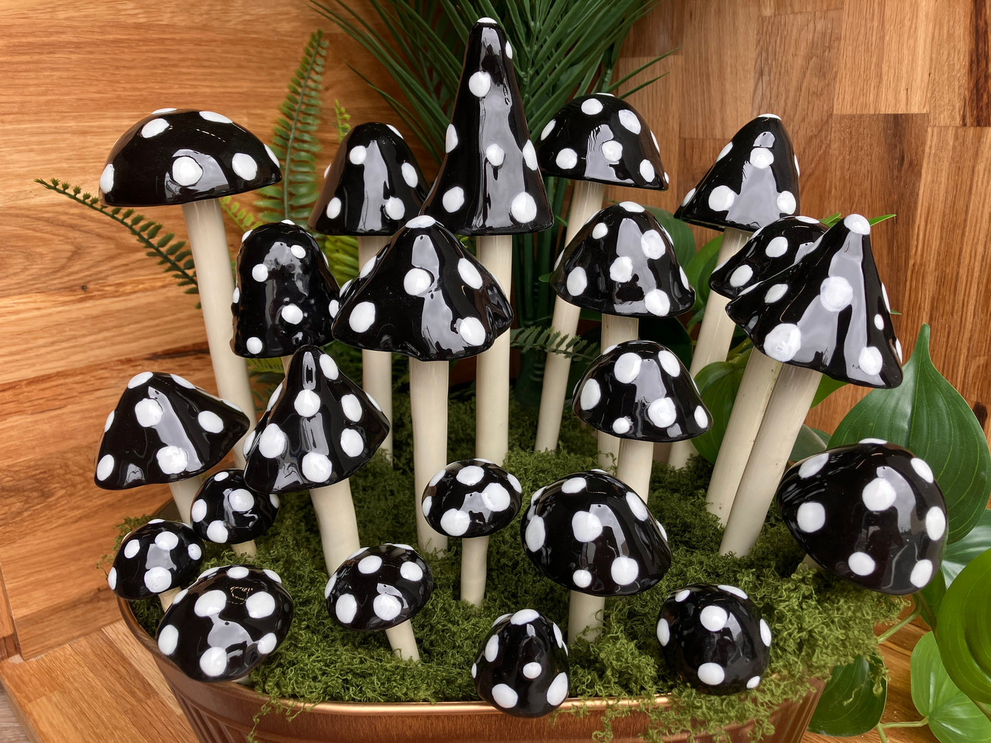 Handmade Ceramic Mushrooms – Choose Size and Color