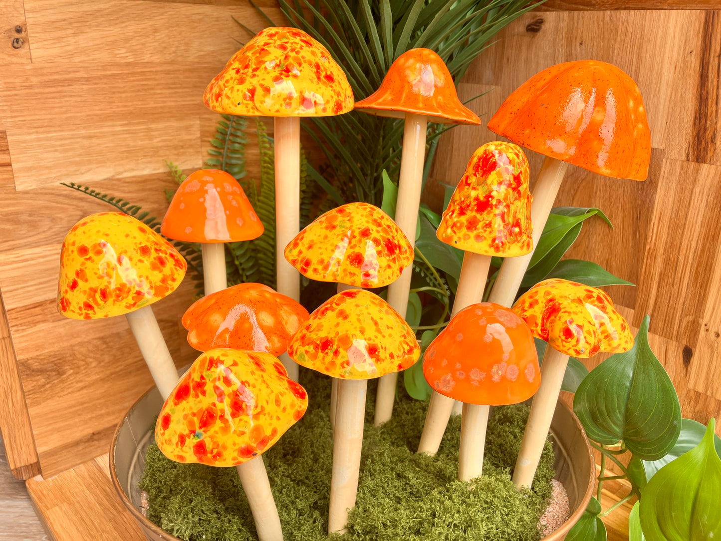 Handmade Ceramic Mushrooms – Choose Size and Color
