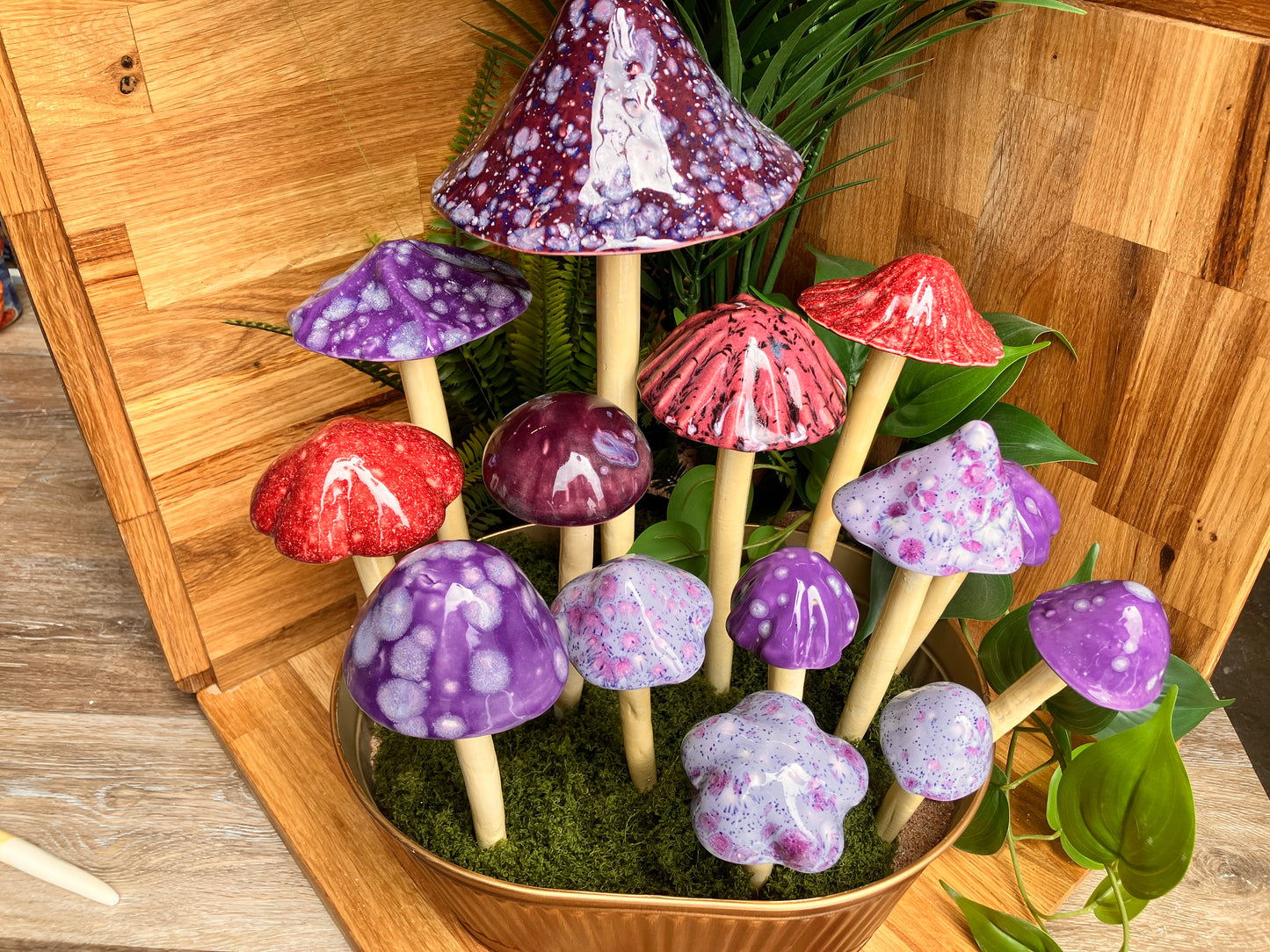 Handmade Ceramic Mushrooms – Choose Size and Color