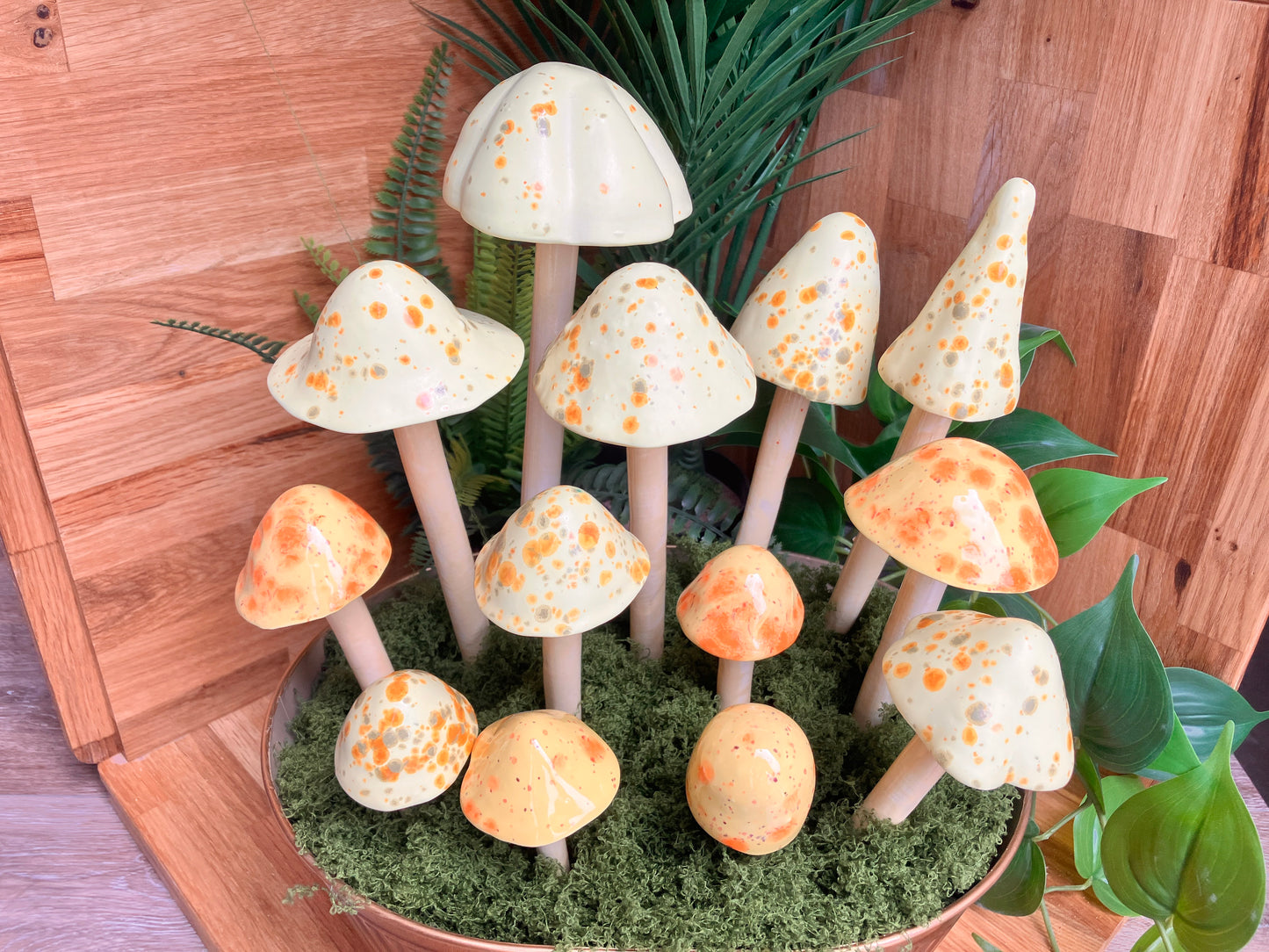 Handmade Ceramic Mushrooms – Choose Size and Color